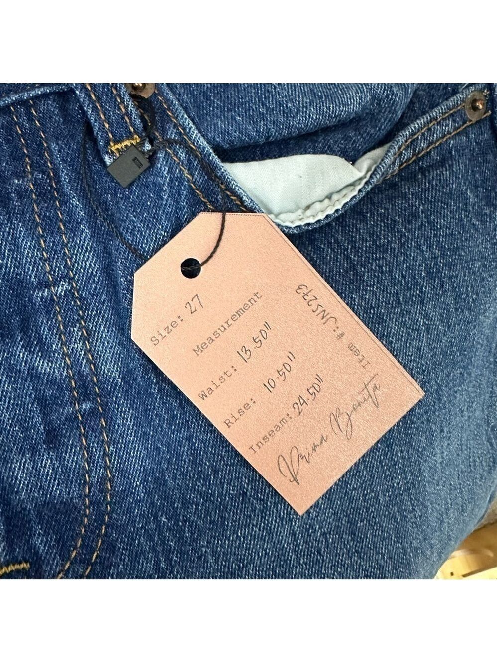 Levi's Blue Denim Midrise Jeans Wedgie Fit White Oak Cone Frayed Women Sz 27 - Picture 10 of 10